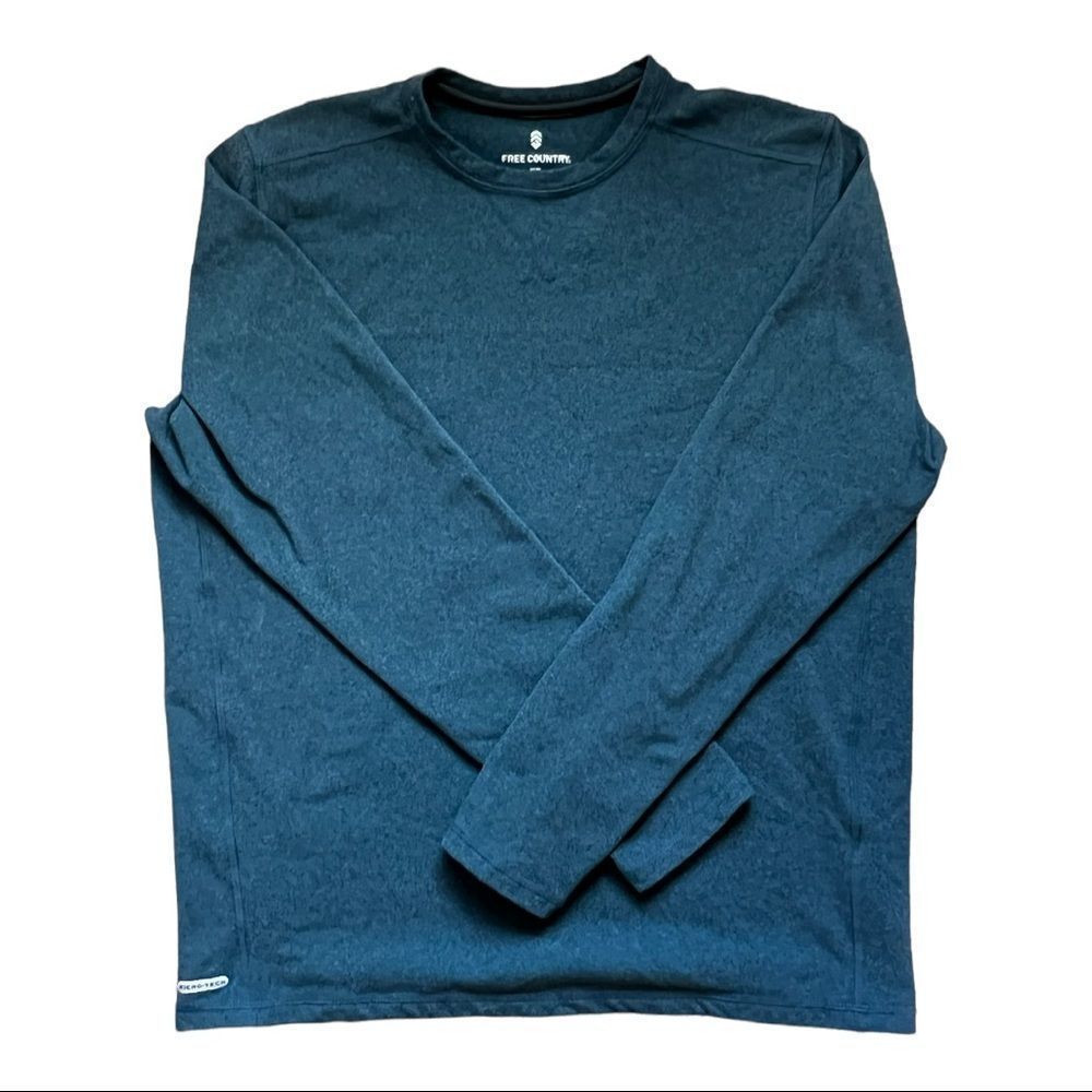 Free Country - men's brushed soft crew neck long sleeve medium
